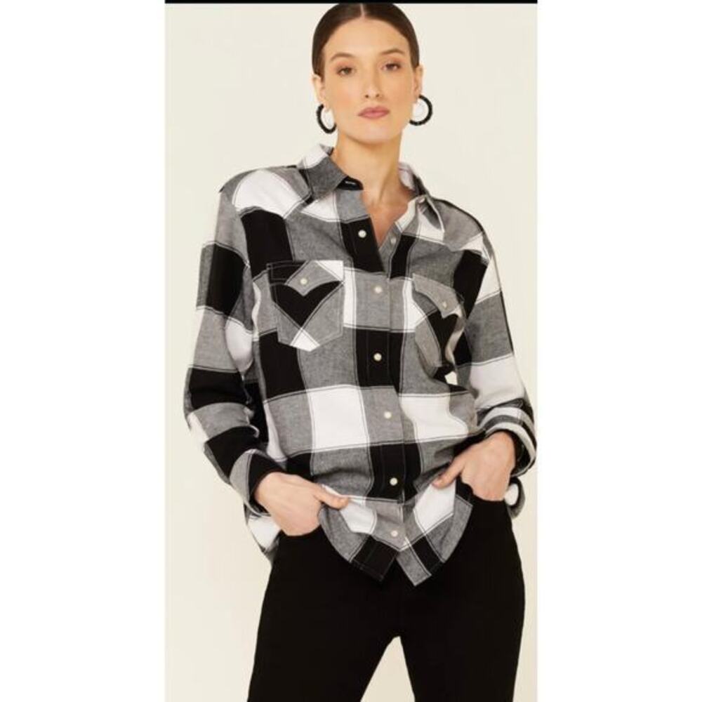 NWT Wrangler flannel Women's LS Shirt Western‎ Farm Small New